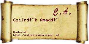 Czifrák Amadé névjegykártya
